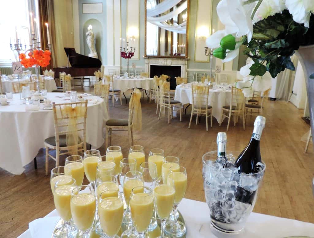Indian Afternoon Tea: The Ballroom with champagne flutes and tables