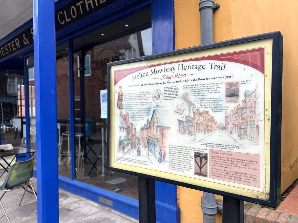 Melton Mowbray Heritage Trail sign