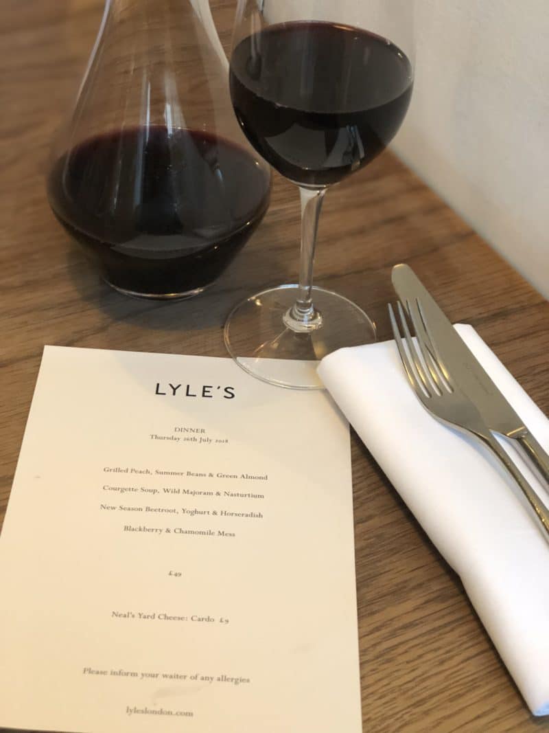 Michelin Starred dining at Lyles, Shoreditch, London