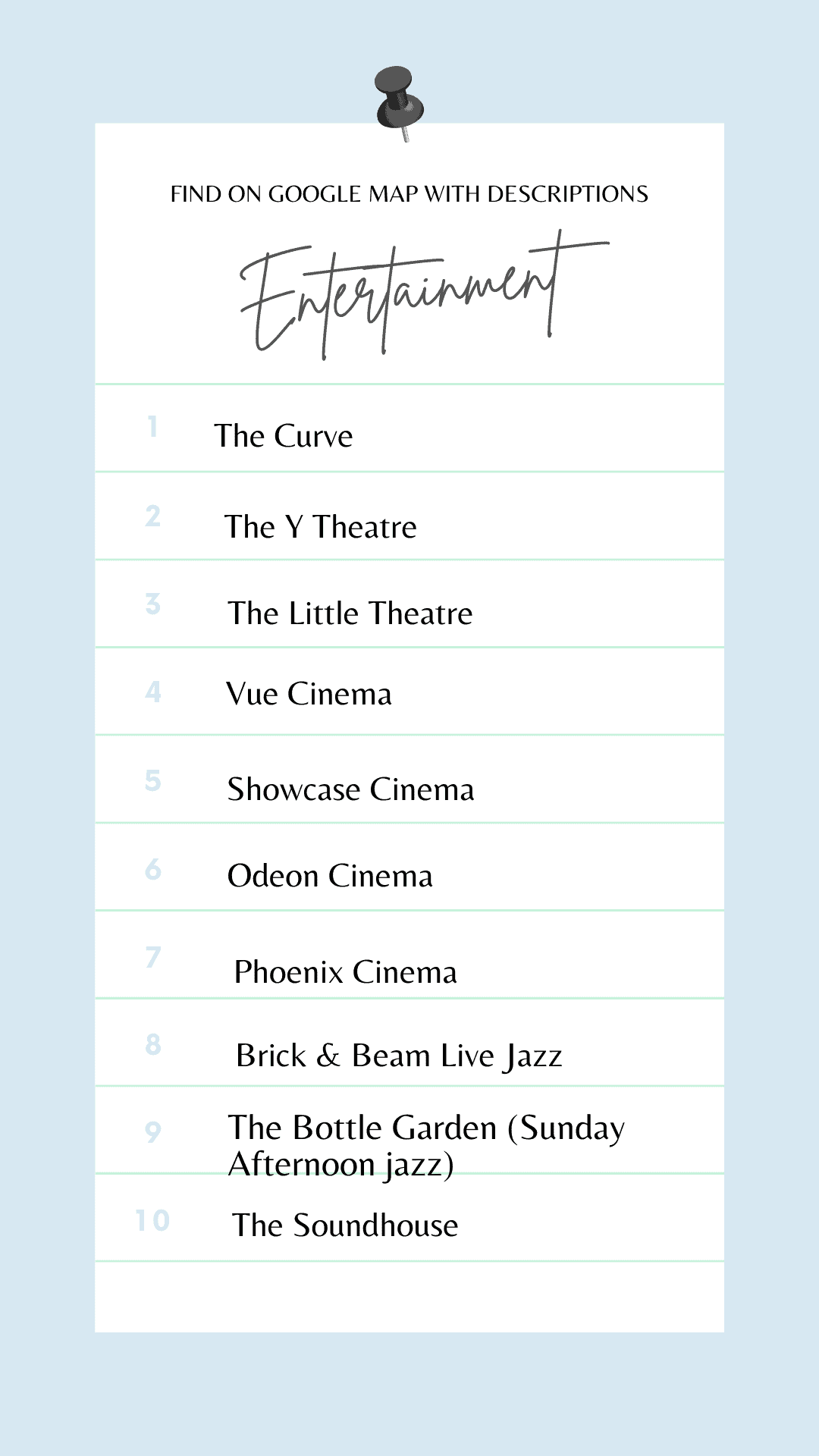 Leicester Entertainment List