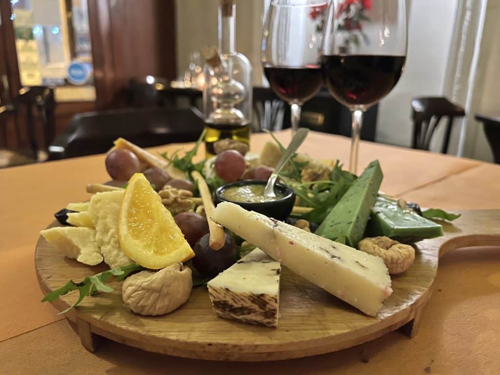 Cellini Wine Bar cheese board