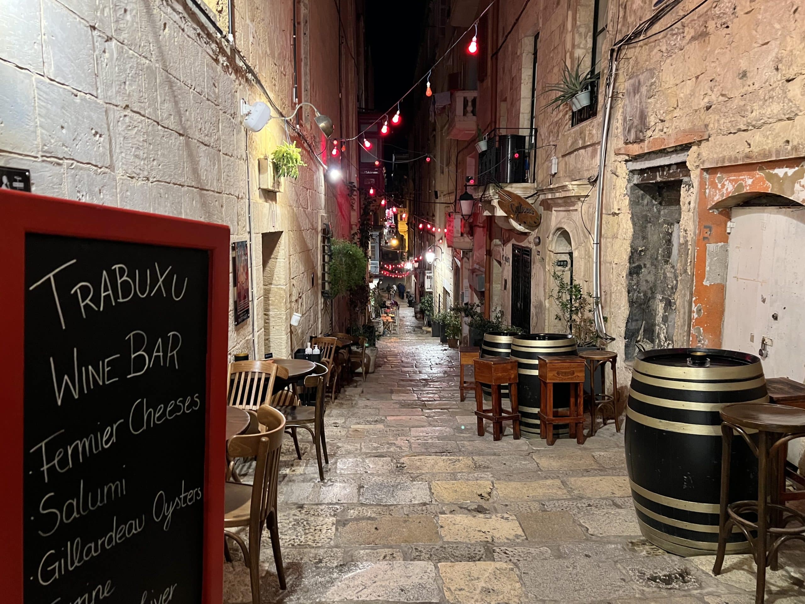 Food & Drink in Malta: Trabuxu wine bar exterior