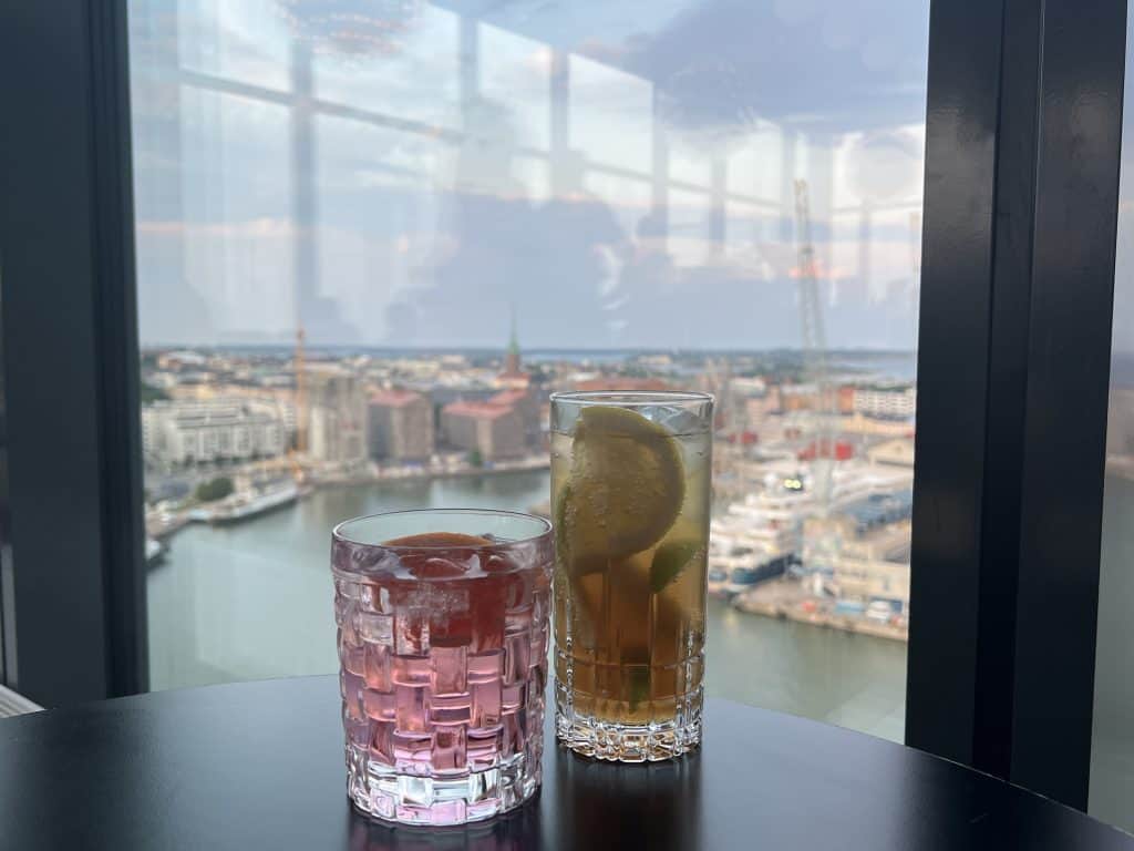 Clarion Skyroom with cocktails and harbour views, Helsinki