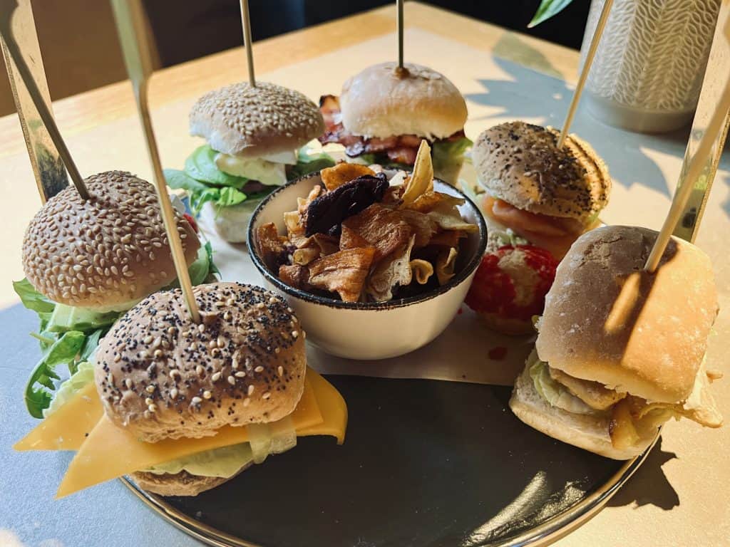 Afternoon Tea at Knight & Garter: batch rolls with root vegetable crisps