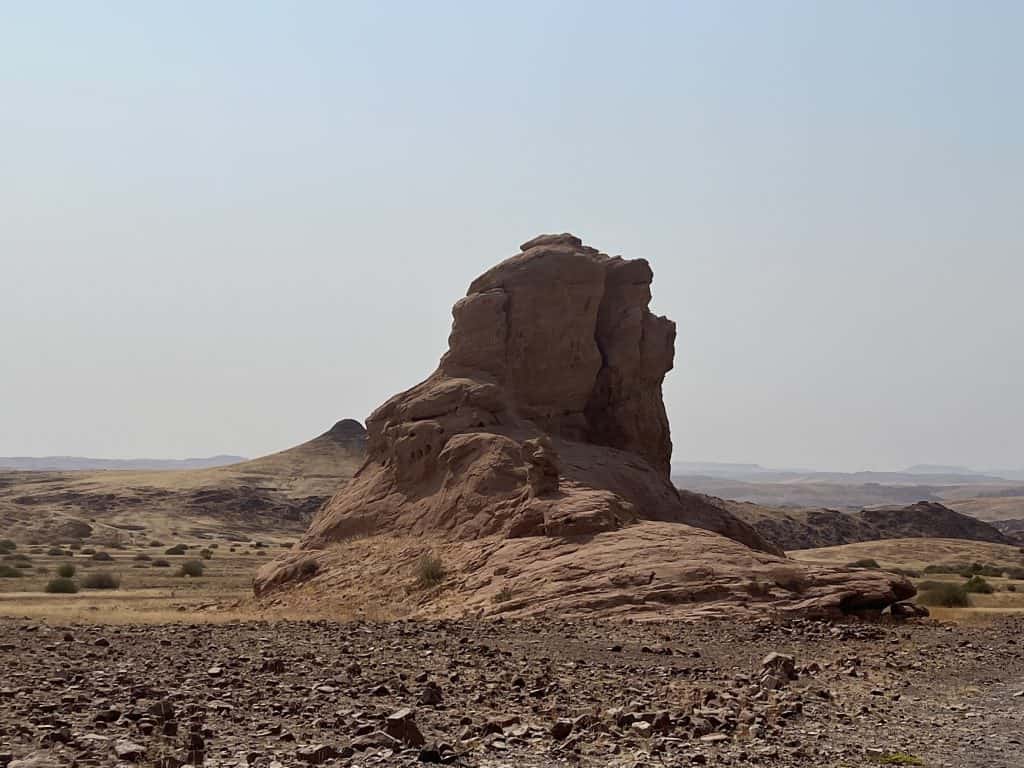 Rock formations at road side in Palmwag, Namibia