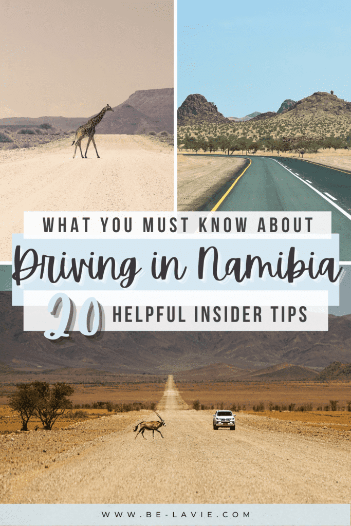 Driving in Namibia Pinterest Pin