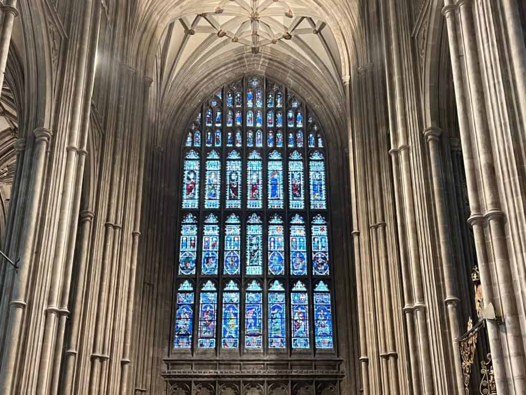 Stained glass window of Canterbury cathedral