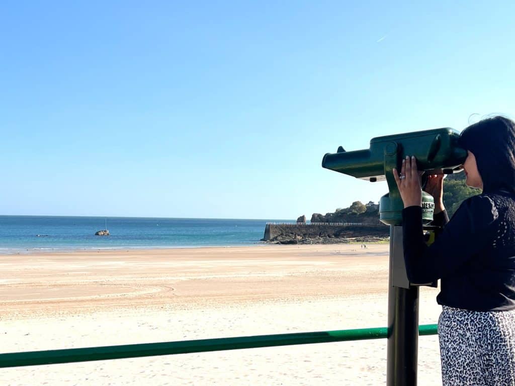 Bejal looking out to see at St. Brelade's Bay