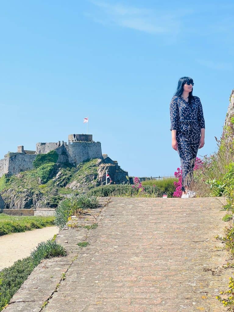 Sustainable Jersey: Bejal stading in front of St. Elzabeth Castle