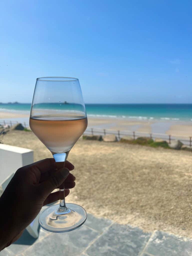Provence Rose in wine glass at El Tico with sea views