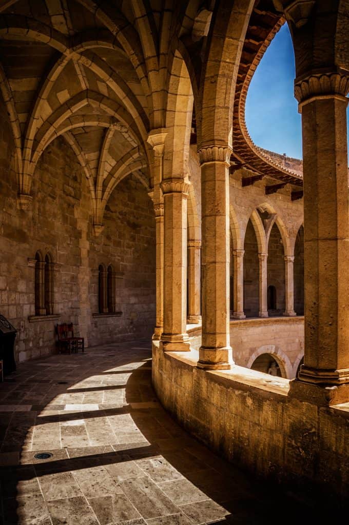 one day in Palma de Mallorca - interior pillars of Bellver Castle